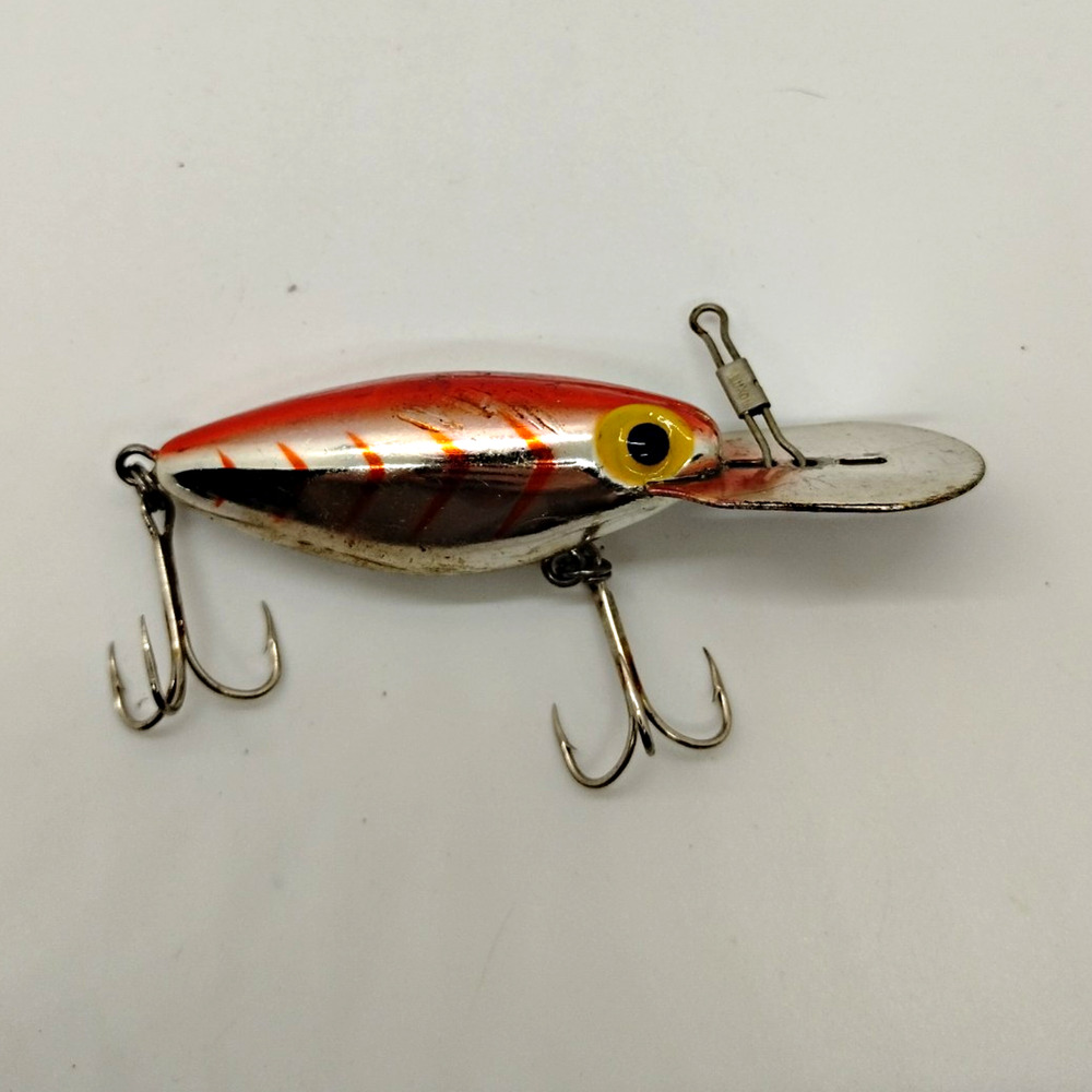 Vintage Storm Thin Fin Hot N Tot Crank bait - Chrome Body with Orange/Red Top
